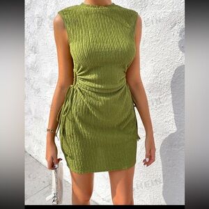 Essnce Drawstring Side Solid Tank Dress